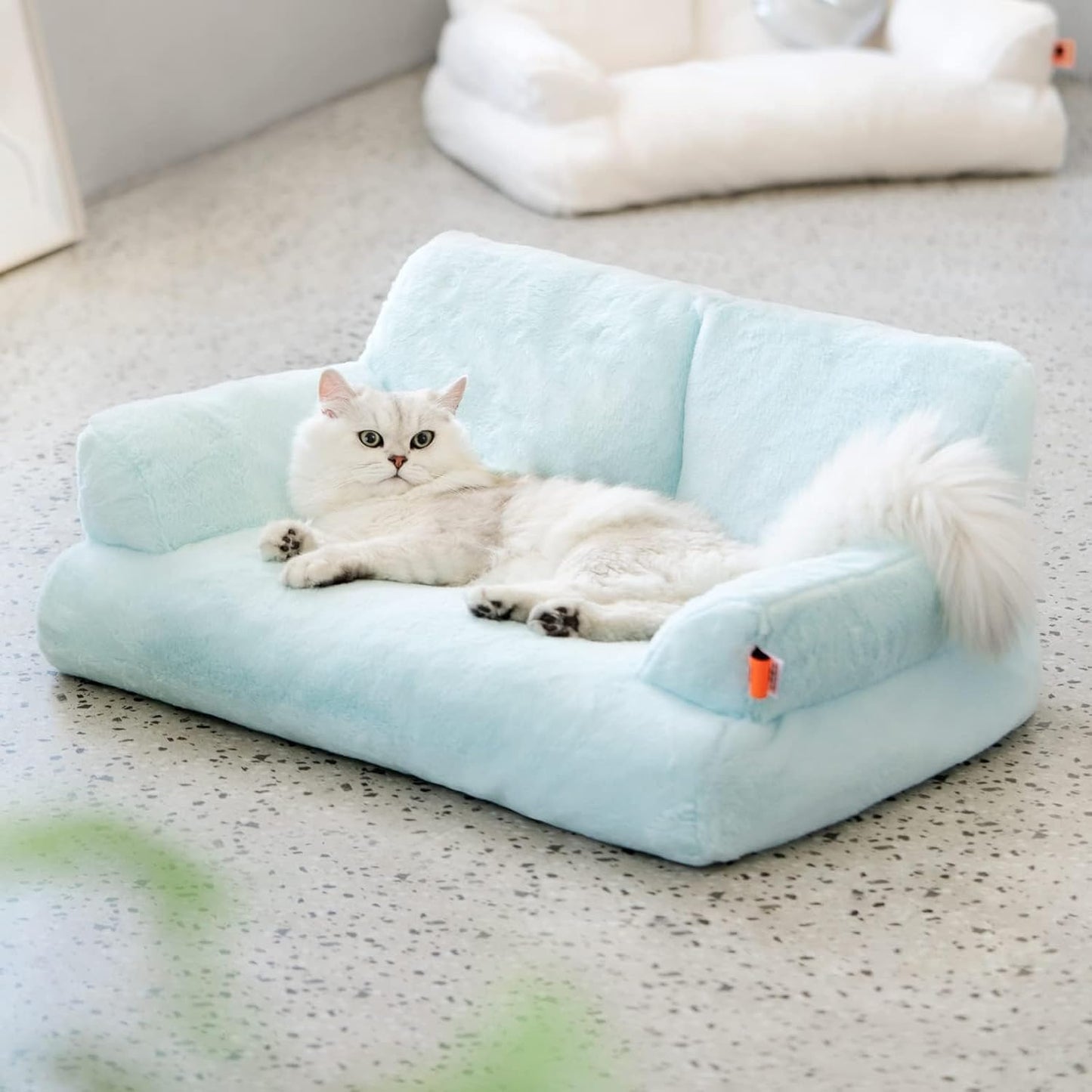 MEWOOFUN Plush Cat Bed For Indoor Cats also Fluffy Small Dog Bed For Puppies- Washable