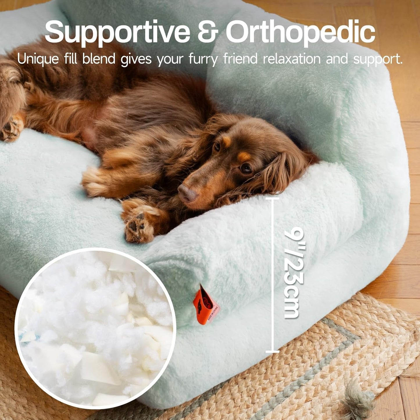 MEWOOFUN Plush Cat Bed For Indoor Cats also Fluffy Small Dog Bed For Puppies- Washable